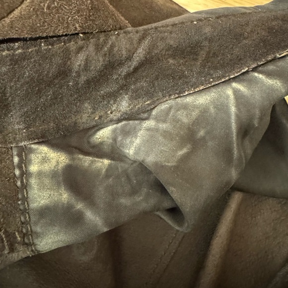 Margaret Godfrey Vintage Brown Leather Short Sleeve Button Down Shirt L - Picture 7 of 9